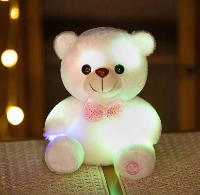 Girl baby toy Boy Dolls Lovely Soft LED Colorful Glowing Teddy Bear Stuffed Plush Toy Gifts For Birthday  Fast delivery within 1-5 days