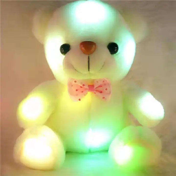 Girl baby toy Boy Dolls Lovely Soft LED Colorful Glowing Teddy Bear Stuffed Plush Toy Gifts For Birthday  Fast delivery within 1-5 days