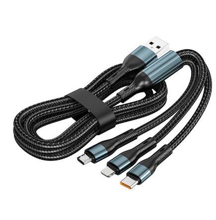 3 In 1 Charging Cable USB Fast Charger Cable For iPhone Micro USB Type-C Charging Cable Fast delivery within 1-5 days