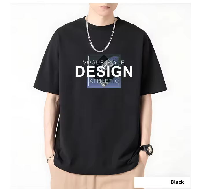 2 pieces 2 colors Men's clothing short sleeved t-shirt men's summer slim fit black and white Boy Tshirt Fast delivery within 1-5 days