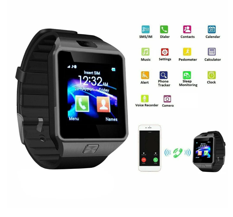 mart Watch With Camera Multi Language Wrist Watch SIM Card Touch Screen Smartwatch For IOS Android Phone Druopshipping Local fast delivery