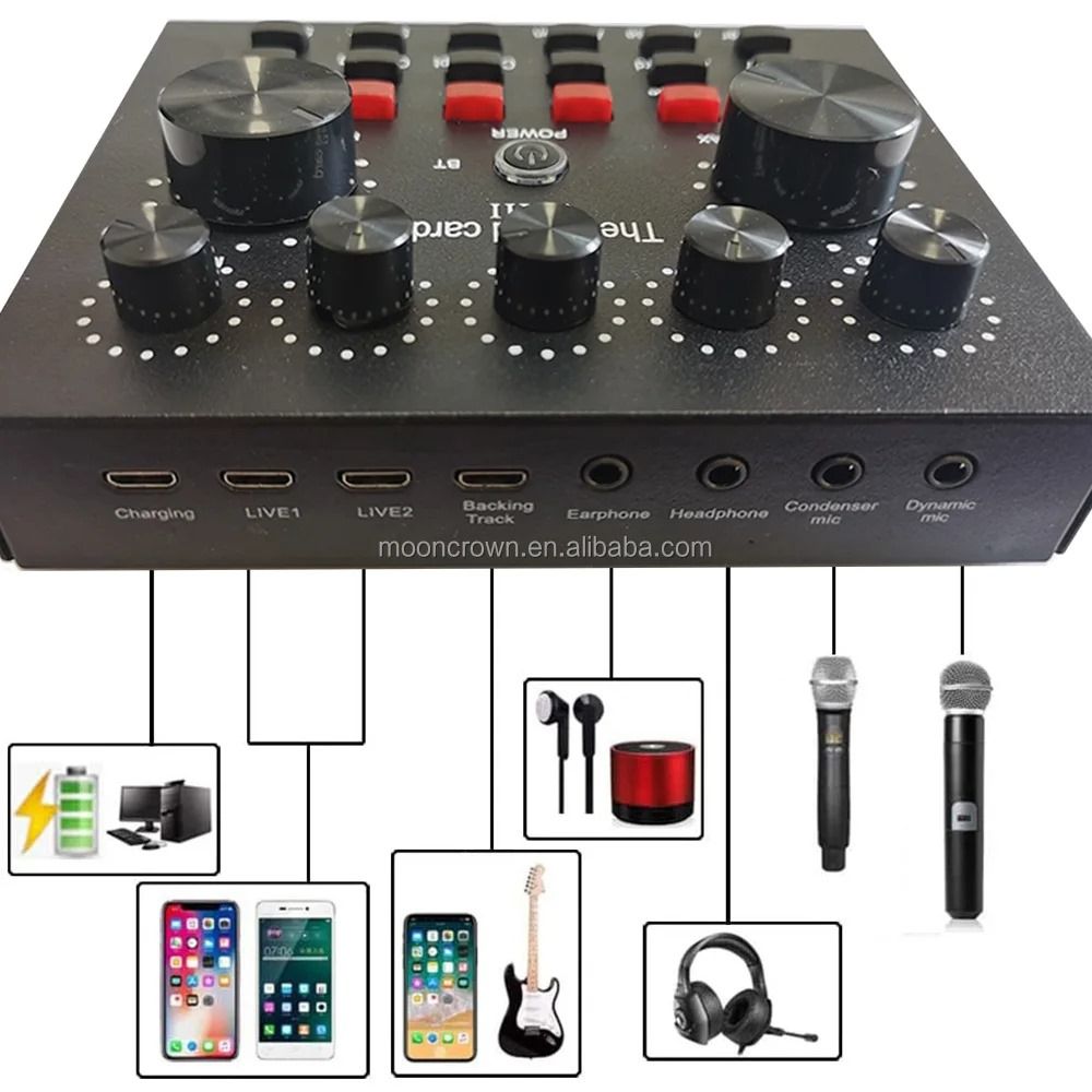 "BM800 Studio Condenser Microphone Bundle with V8 Sound Card Set - High-Fidelity Wired Microphone Kit for Professional Audio Recording, Singing, Podcasting, Karaoke, and Live Broadcasting"