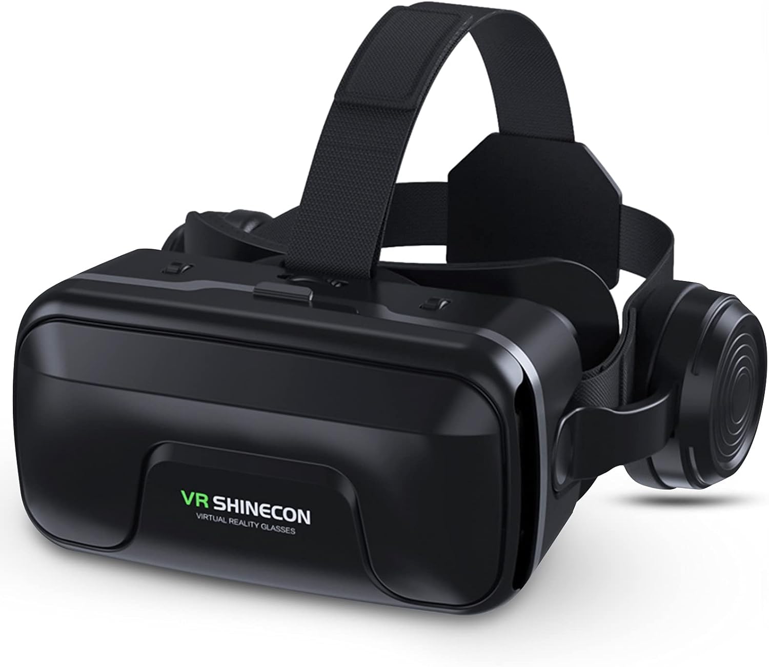 Shinecon VisionMax Pro VR Headset with Built-in Bluetooth Controller for Seamless Mobile Integration – Designed for Phones 4.7 to 7.2 Inches, Featuring Adjustable Comfort and Immersive 3D Viewing