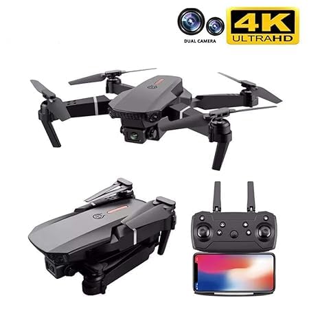 E88 Pro High-Performance Drone Featuring Dual 4K Cameras with Superior Clarity, 4-Axis Stabilization for Smooth Flight, 15 Minutes of Battery Life for Extended Exploration, and LED Lights for Optimal