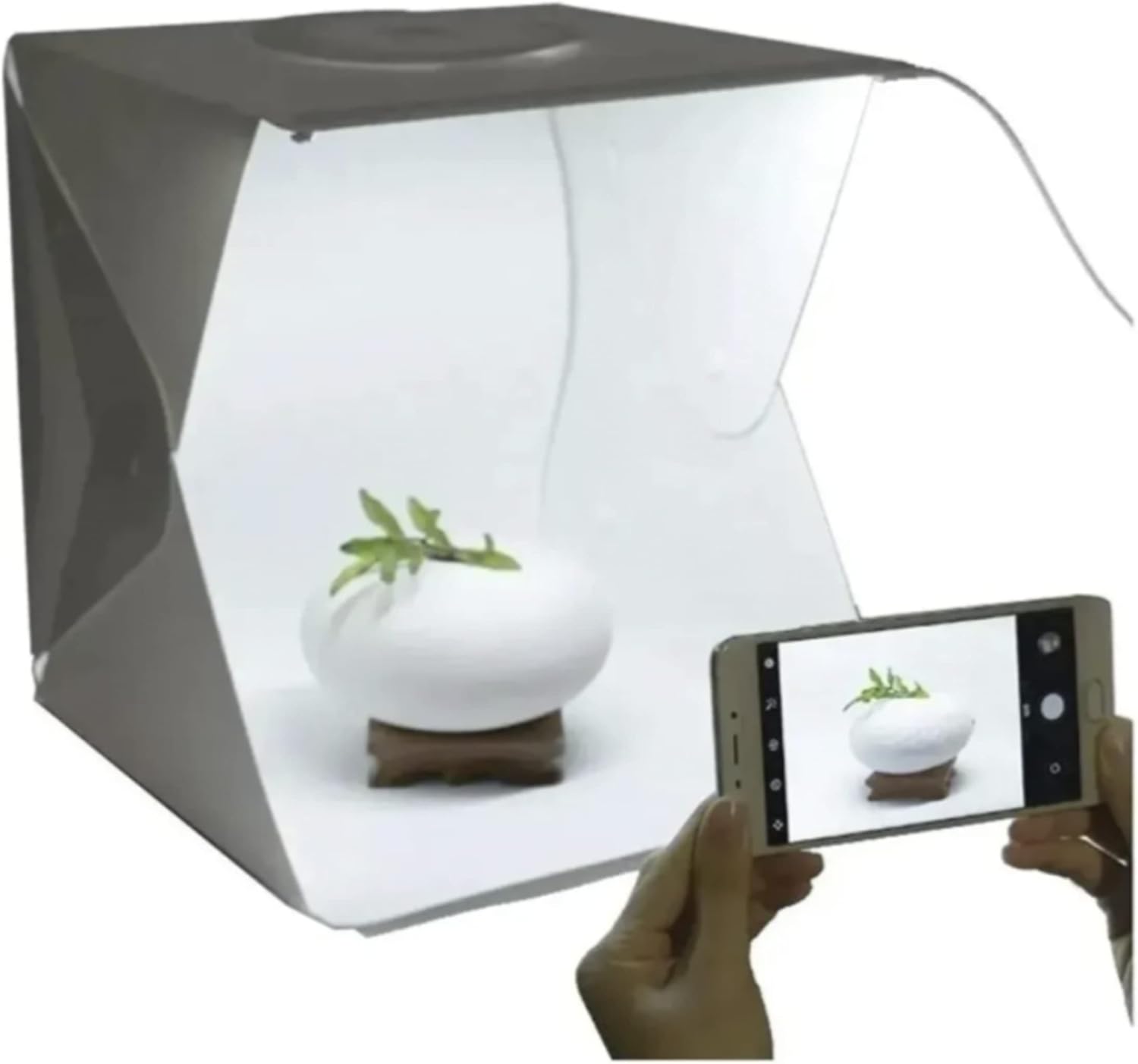 High-Performance Mini Photo Studio Light Box with Adjustable LED Light Panels, Interchangeable Backgrounds, and a Portable, Collapsible Frame for Professional Results