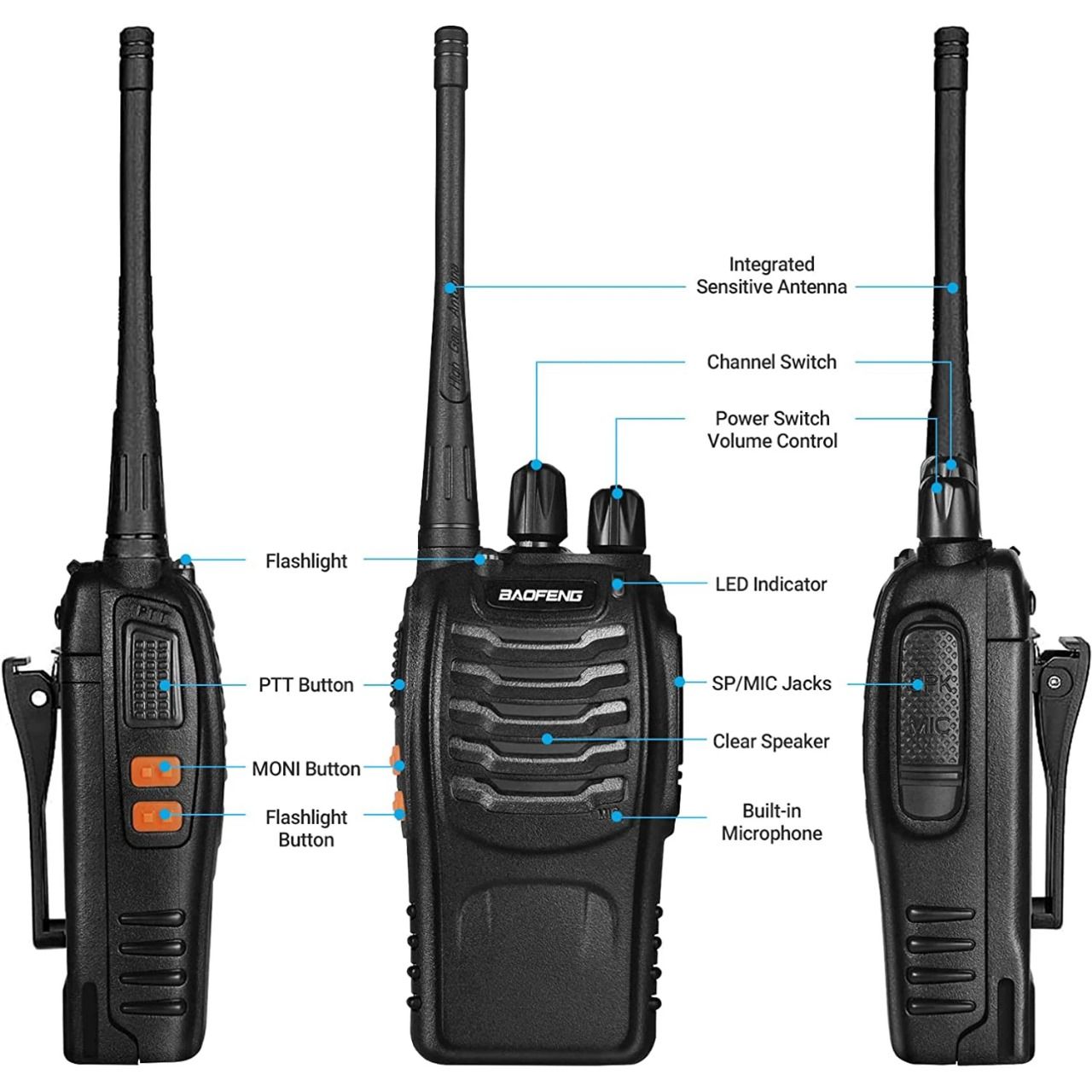 Factory-Original Baofeng BF-888S Dual Band Ham Radio Handheld Walkie Talkie with Premium Earphone – Reliable and Clear Communication Solution