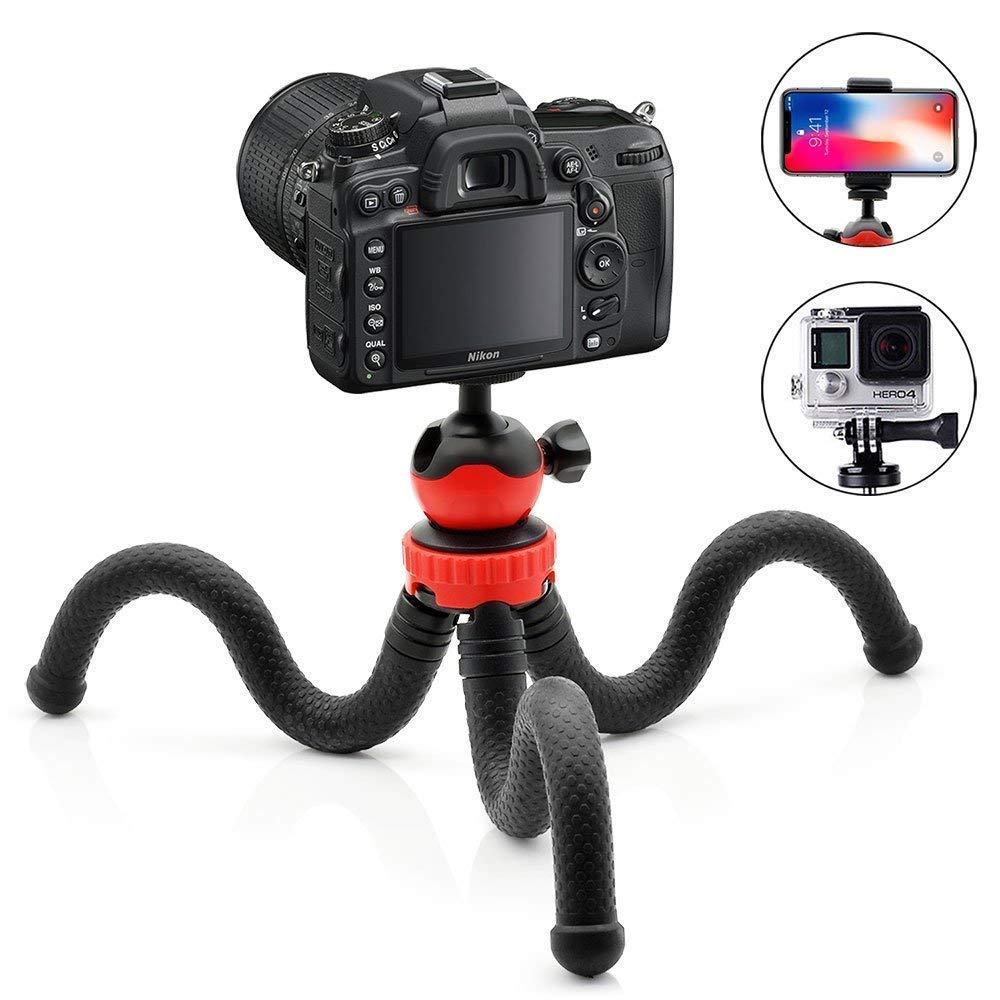 Flexible Mini Tripod with Octopus Legs and 360° Ball Head – Portable Stand for Phones, DSLR Cameras, and Compact Cameras