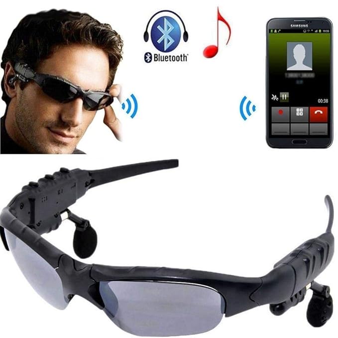 Outdoor Glasses Bluetooth Sunglasses Headphones Stereo Wireless Sport Riding Song Call Ear Buds Earphone-Only Two Glasses