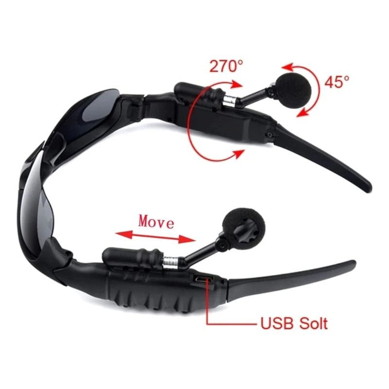 Outdoor Glasses Bluetooth Sunglasses Headphones Stereo Wireless Sport Riding Song Call Ear Buds Earphone-Only Two Glasses