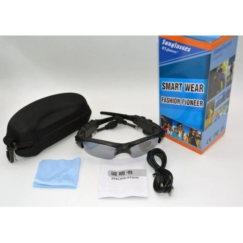 Outdoor Glasses Bluetooth Sunglasses Headphones Stereo Wireless Sport Riding Song Call Ear Buds Earphone-Only Two Glasses