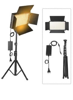 photography battery powered small 45w led Pro U600 studio video panel light with 2.1m light stand for video shooting