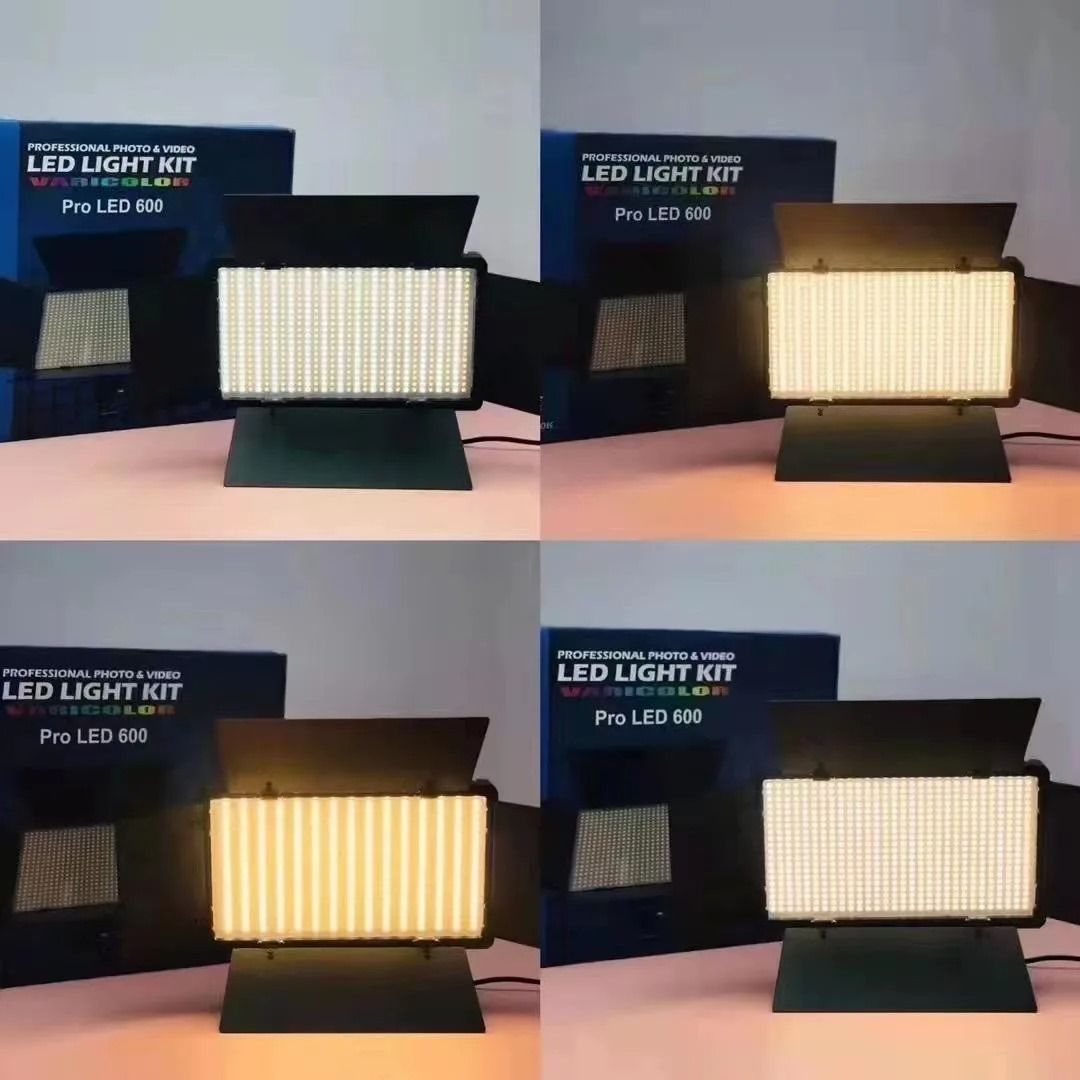 LED-600 LED Video Light Professional Photography Panel 600PCS Light Beads 3200-5600K Dimmable with 2 batteries and charger