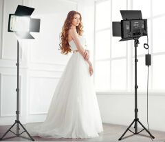 photography battery powered small 45w led Pro U600 studio video panel light with 2.1m light stand for video shooting