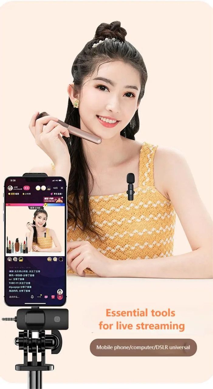 k15 3 in 1 portable wireless lavalier microphone for Mobile live streaming, outdoor shooting, short video recording