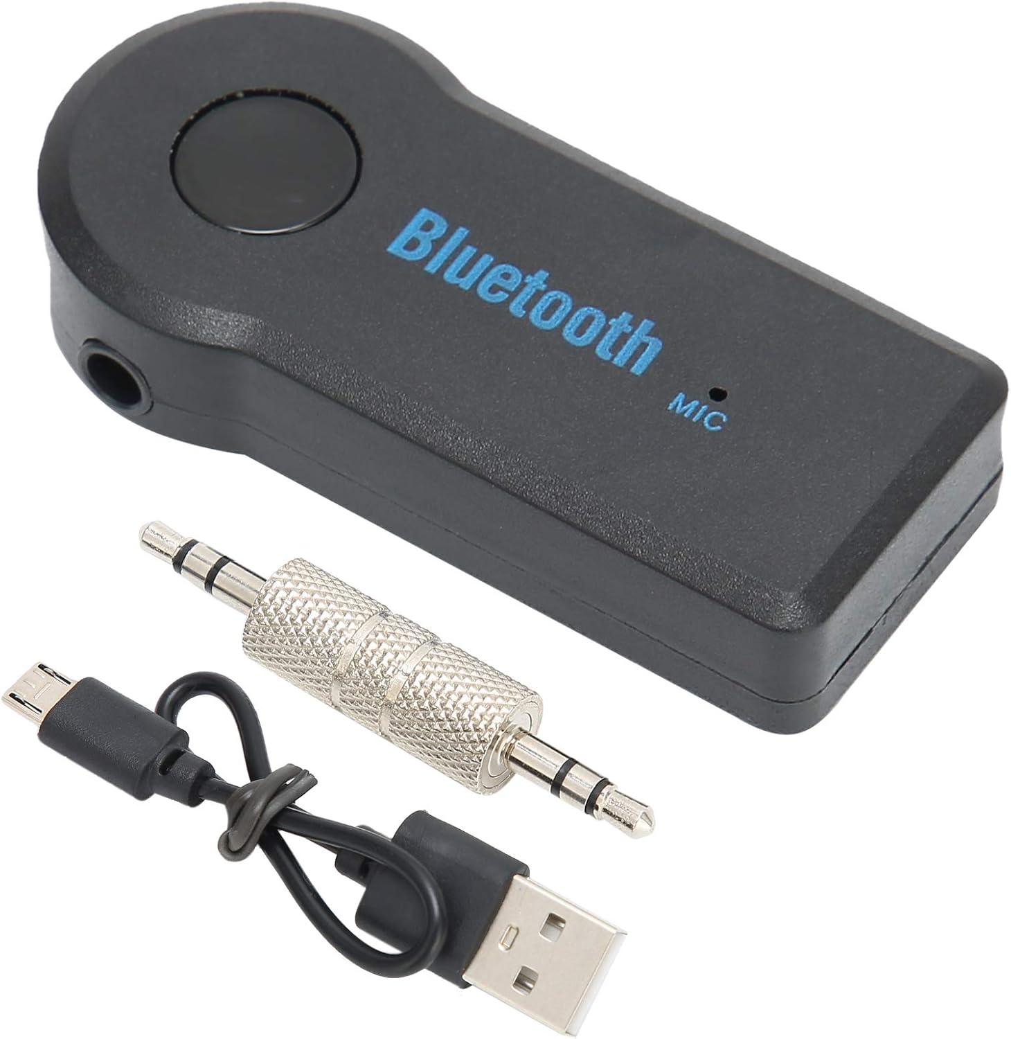 Mini Bluetooth Receiver for Samsung Galaxy J3 Pro - Wireless to 3.5mm Jack Hands-Free Car Kit for Car Music 3.5mm Audio Jack wLED Button Indicator for Audio Stereo System Headphone Speaker
