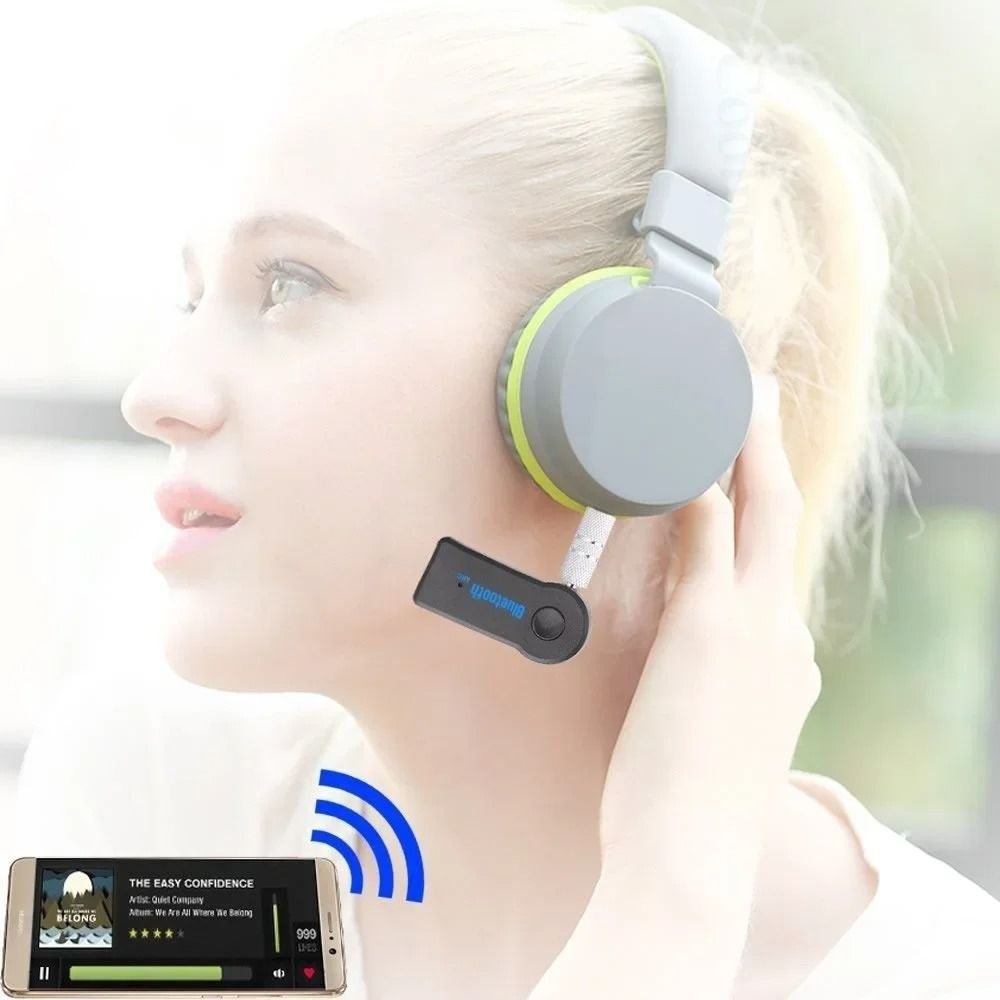 Mini Bluetooth Receiver for Samsung Galaxy J3 Pro - Wireless to 3.5mm Jack Hands-Free Car Kit for Car Music 3.5mm Audio Jack wLED Button Indicator for Audio Stereo System Headphone Speaker
