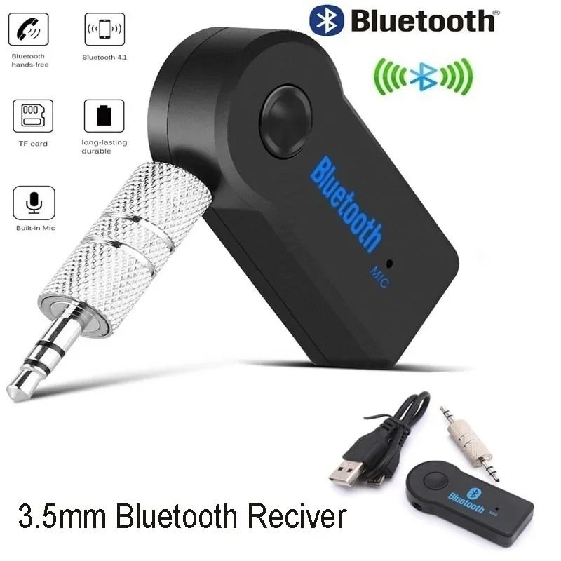 Mini Bluetooth Receiver for Samsung Galaxy J3 Pro - Wireless to 3.5mm Jack Hands-Free Car Kit for Car Music 3.5mm Audio Jack wLED Button Indicator for Audio Stereo System Headphone Speaker