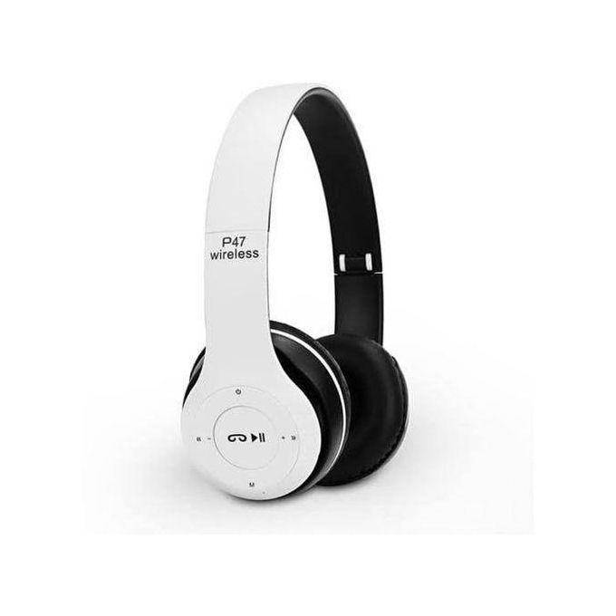 P 47 Wireless Bluetooth Headphone Mic TF Card FM Radio. Superior Compability, High Fidelity Stereo Surround Sound