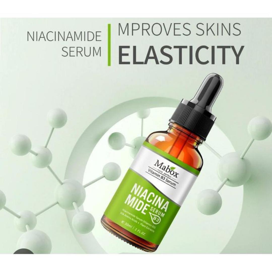 Mabox Vitamin B3 Serum Niacinamide Serum is a powerhouse skincare product designed to target various skin concerns and promote a healthy, radiant complexion. This serum is formulated with a potent ble