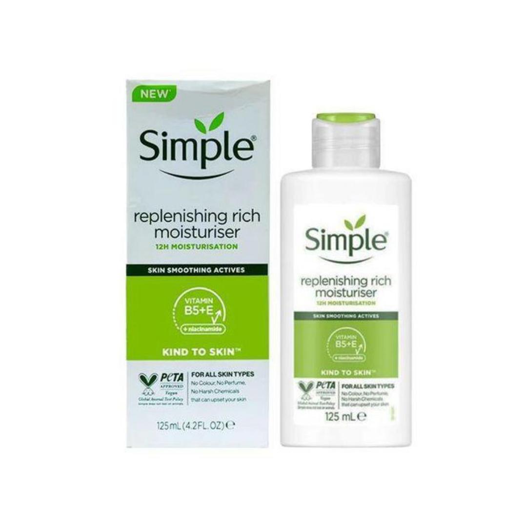Simple Kind To Skin Replenishing Rich Moisturiser 125ml.Simple Kind to Skin Replenishing Rich Moisturiser 125ml - the perfect solution for dry and sensitive skin. This moisturizer is designed to insta