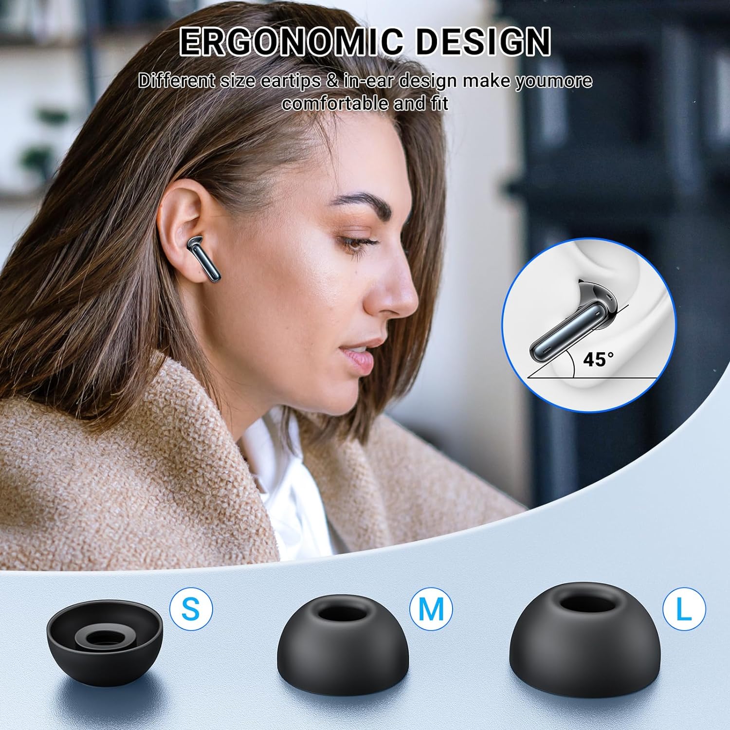 Wireless Earbuds, Bluetooth 5.3 Headphones In Ear 40h Playtime Mini Ear Buds Deep Bass, Earphones Light Weight, Bluetooth Earbuds IP7 Waterproof, Portable Design