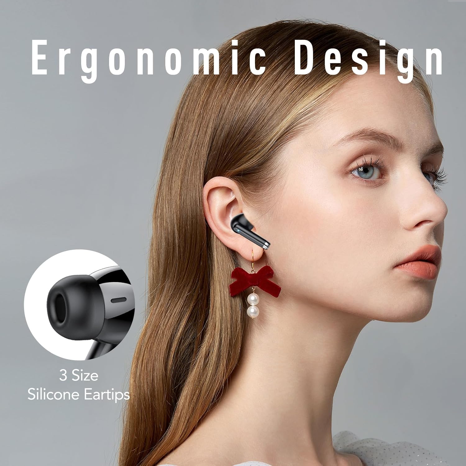 Wireless Earbuds, Bluetooth 5.3 Headphones In Ear 40h Playtime Mini Ear Buds Deep Bass, Earphones Light Weight, Bluetooth Earbuds IP7 Waterproof, Portable Design