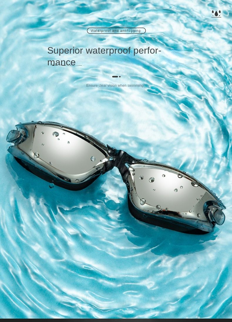 4Pcs/set Swim Goggles, Swimming Goggles Anti-Fog UV Protection Coated Lens No Leaking with Nose Clip, Earplugs, Case for Men Women Adult Youth Kids with Cap