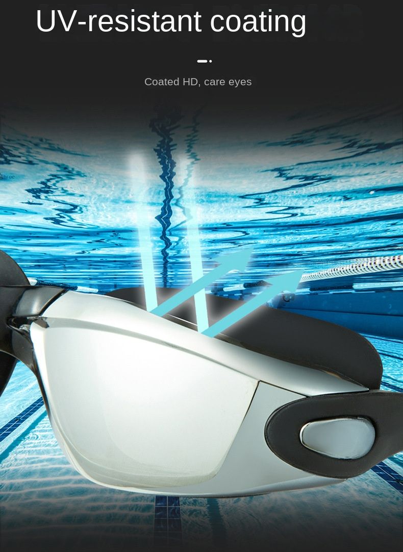 4Pcs/set Swim Goggles, Swimming Goggles Anti-Fog UV Protection Coated Lens No Leaking with Nose Clip, Earplugs, Case for Men Women Adult Youth Kids with Cap