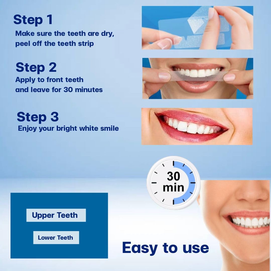 Premium Teeth Whitening Strips, 28 Piece Tooth Whitening Pack for 14 Treatments, Safe On Enamel, Easy to Use Home Tooth Whitening kit, Advanced 9D Technology Teeth Whitening Kit
