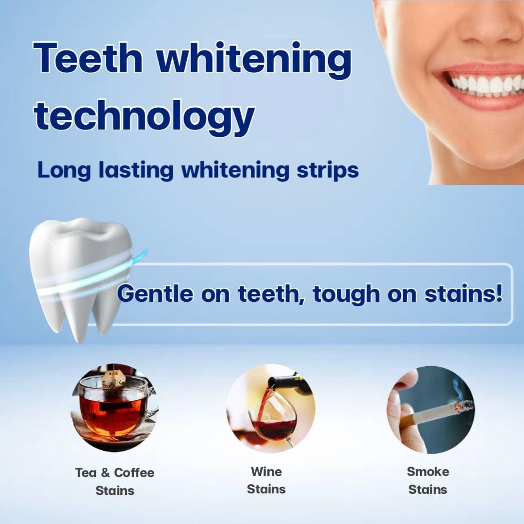 Premium Teeth Whitening Strips, 28 Piece Tooth Whitening Pack for 14 Treatments, Safe On Enamel, Easy to Use Home Tooth Whitening kit, Advanced 9D Technology Teeth Whitening Kit