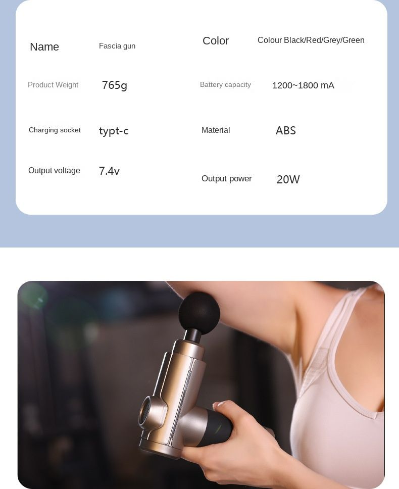 Fascia gun Massage Gun Speeds Deep Tissue Massager, 8 Massage Heads Muscle  Massager for Pain Relief Recovery, Quiet Handheld Massager for Neck Back Relaxation, Gifts for Men Women