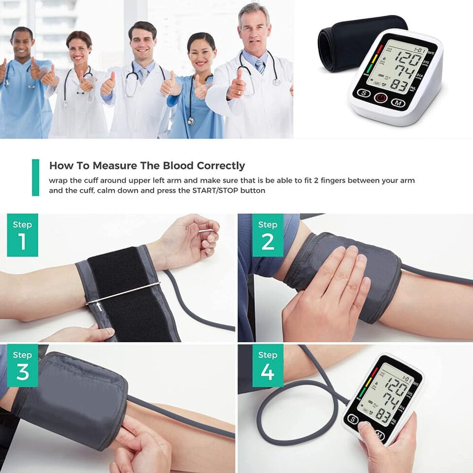 Blood Pressure Monitors for Home use with Cuff Arm,Automatic Blood Pressure Machine Upper Arm