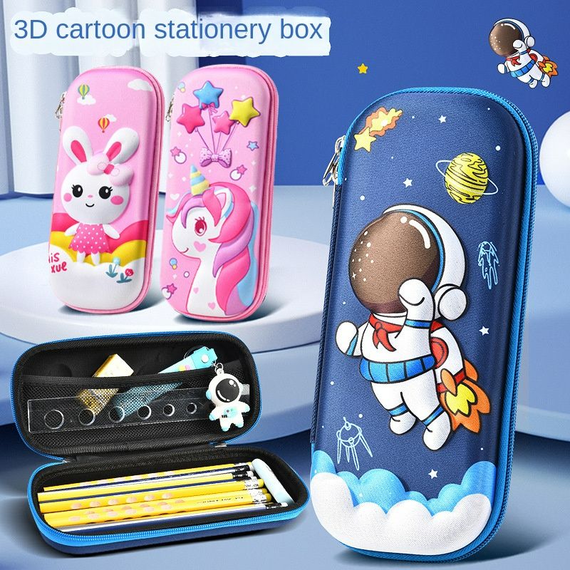 Stationery Box Pencil Case for Boys Girls 3D EVA Cartoon Storage Pouch Pen Holder for School Kids Large-Capacity Storage Box Children's Student Gift