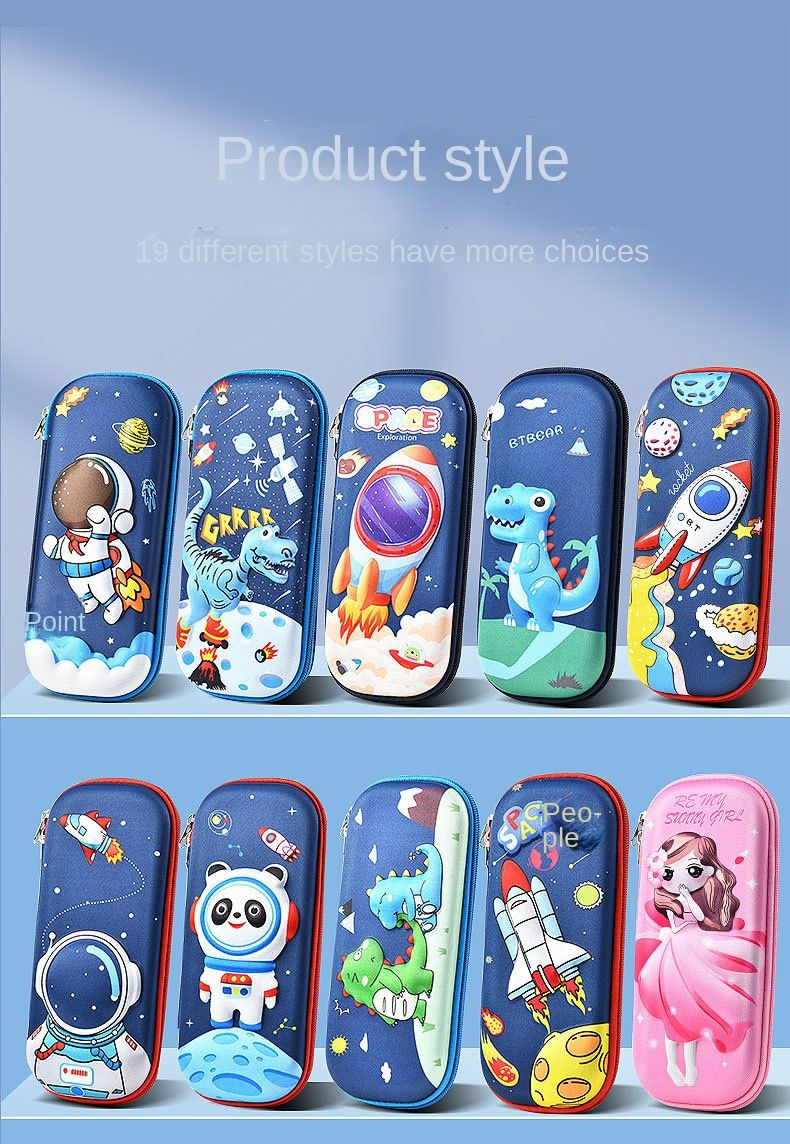 Stationery Box Pencil Case for Boys Girls 3D EVA Cartoon Storage Pouch Pen Holder for School Kids Large-Capacity Storage Box Children's Student Gift