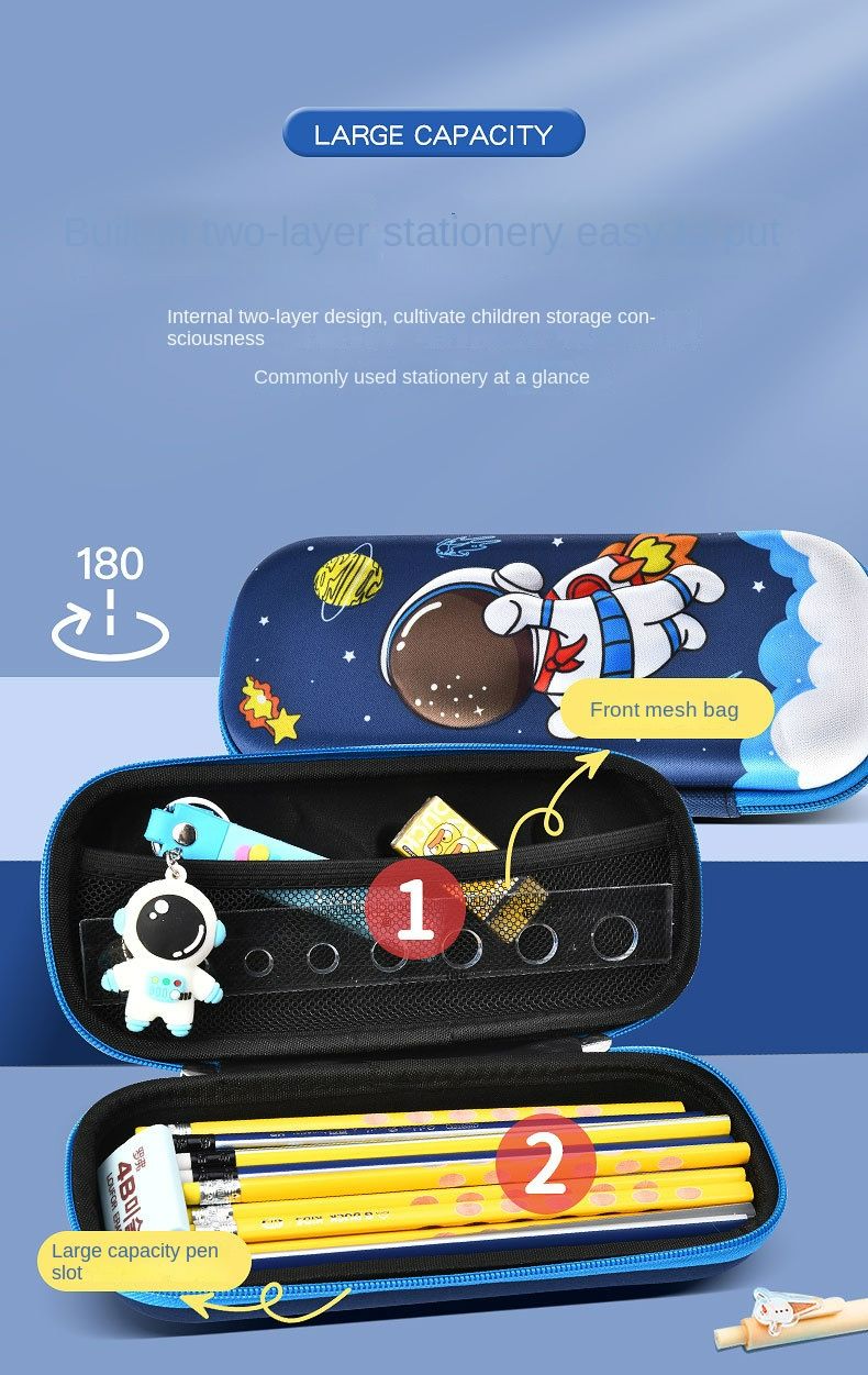 Stationery Box Pencil Case for Boys Girls 3D EVA Cartoon Storage Pouch Pen Holder for School Kids Large-Capacity Storage Box Children's Student Gift