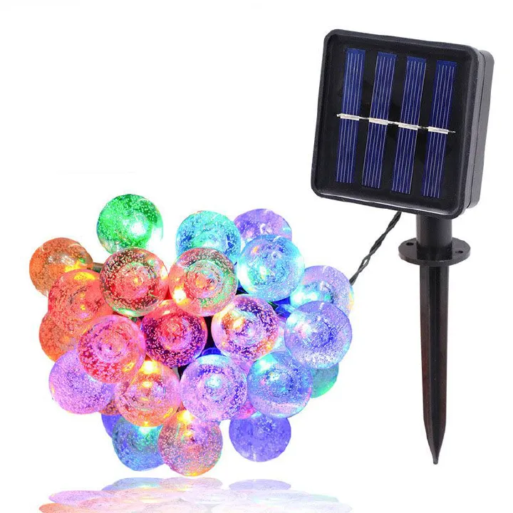 Solar Lights Outdoor Garden,  50LED Garden Solar String Lights Waterproof Crystal Globe Fairy Lights Outdoor Christmas Lights for Garden, Gazebo,Camping,Party, Christmas Decorations(Colorful) [Energy