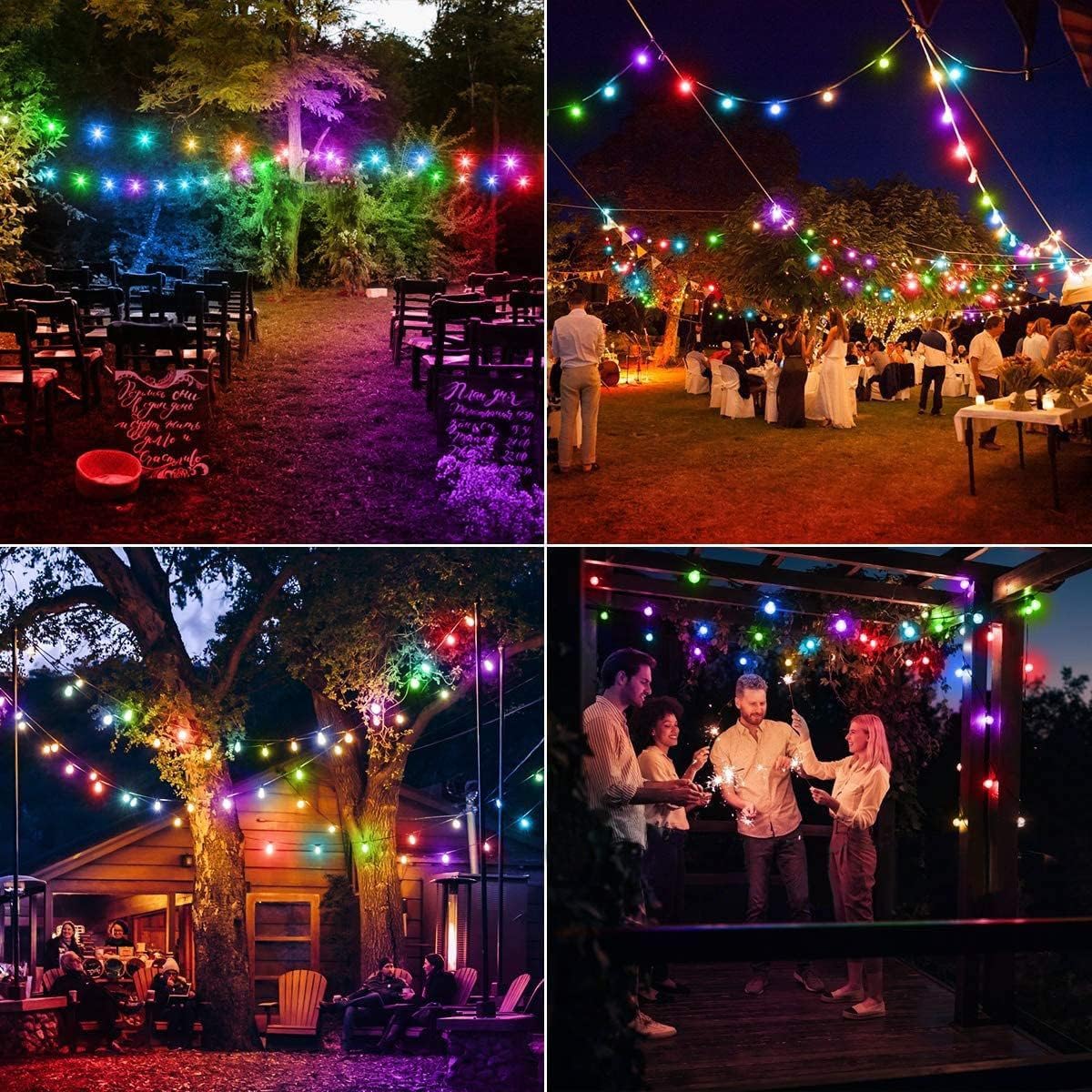Solar Lights Outdoor Garden,  50LED Garden Solar String Lights Waterproof Crystal Globe Fairy Lights Outdoor Christmas Lights for Garden, Gazebo,Camping,Party, Christmas Decorations(Colorful) [Energy