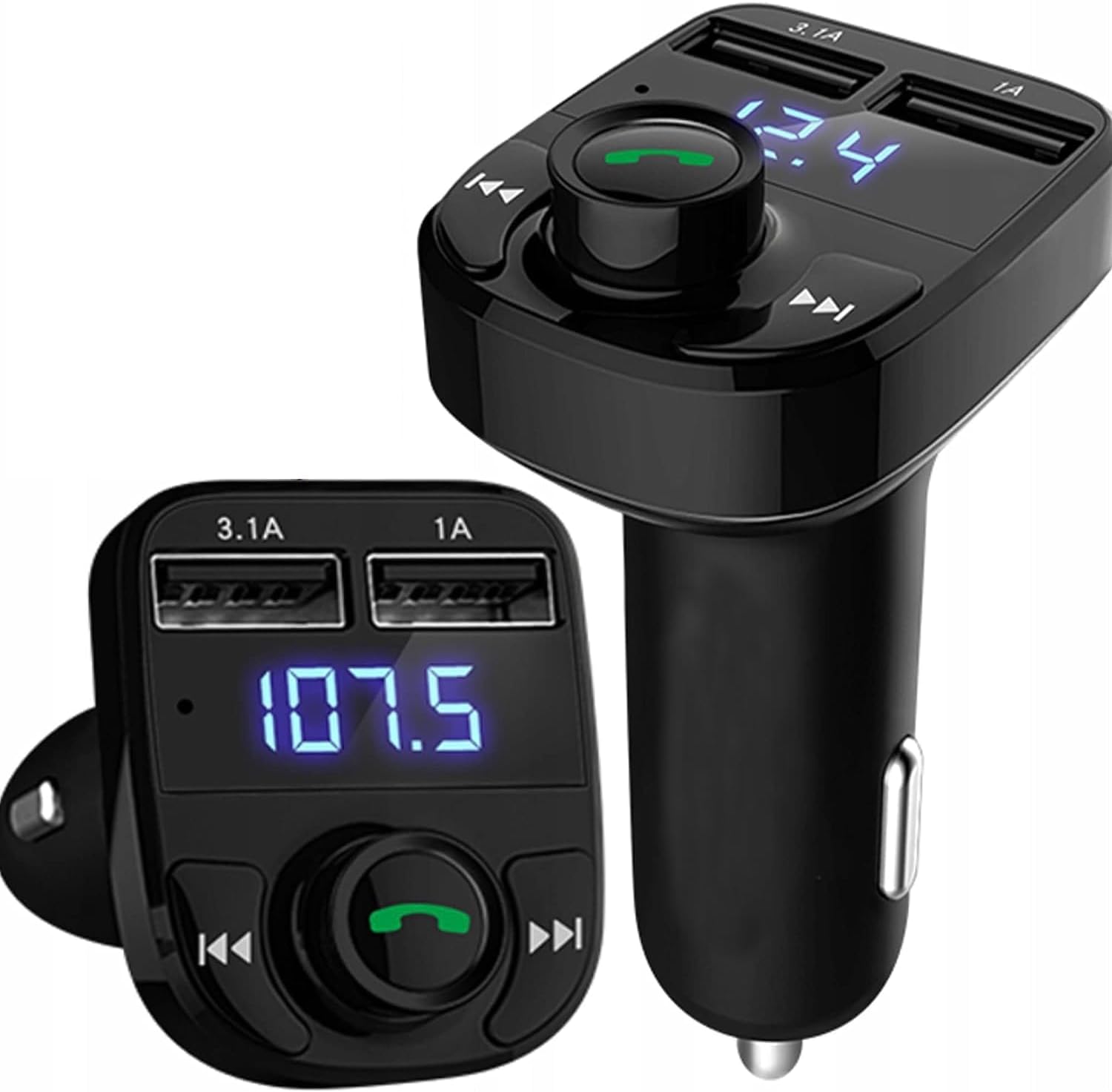 Bluetooth FM Transmitter, New X8 Fast Car Charger,Hands-Free Call Receiver,Universal Car Bluetooth, USB Mobile Charger Port, bluetooth car adapter, Music Player Supports TF Card & USB Disk