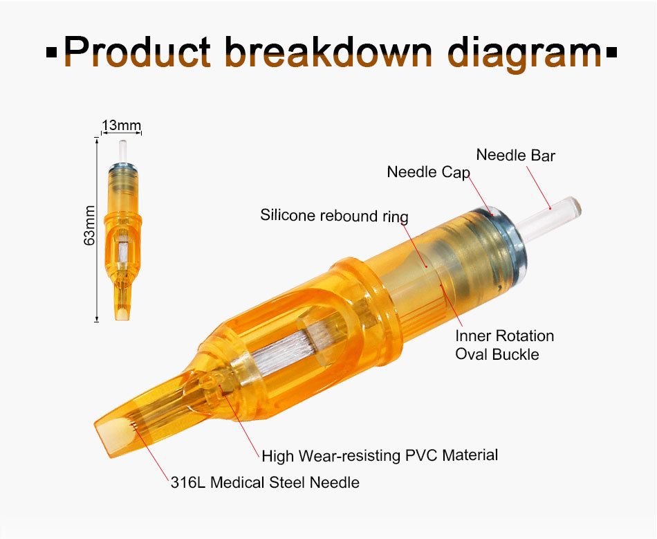 10pcs Tattoo Cartridge Needles  Assorted Tattoo Needle Cartridges Round Liner Mixed Size 1RL 3RL 5RL 7RL 3RS 5RS 7RS 5M1 7M1 9M1