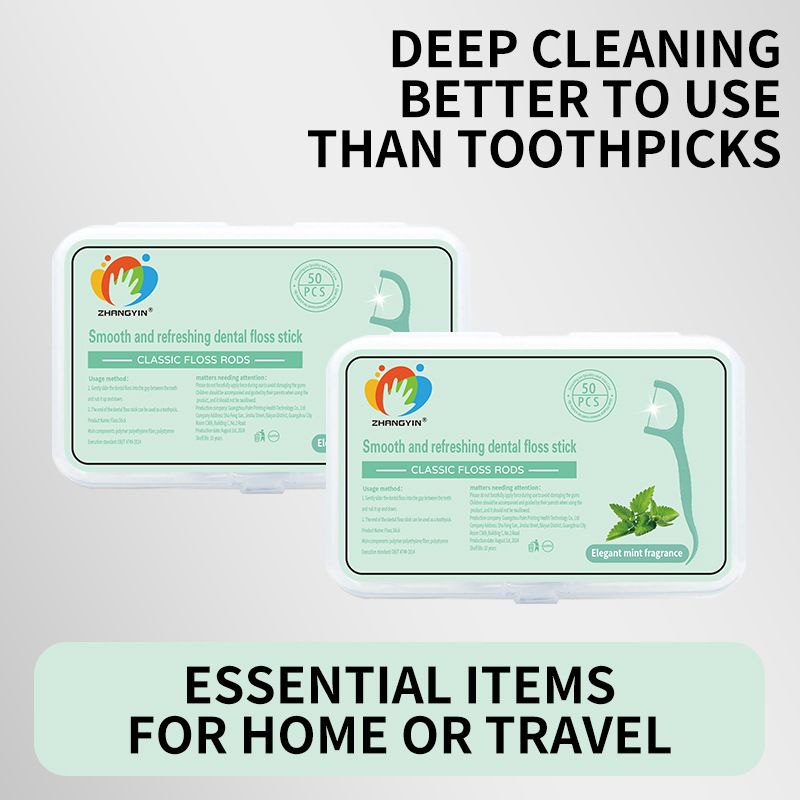 ﻿
50pcs Floss Picks,Dental Floss Picks Disposable Portable Floss Sticks,Toothpicks,Teeth Cleaning,Perfect for Travel Home Office Restaurant