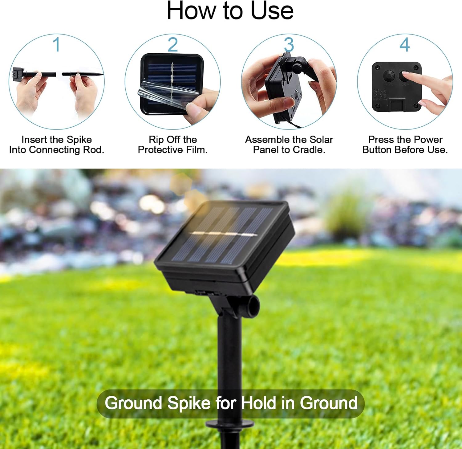 Solar String Lights Outdoor Led Fairy Lights Solar Fairy String Light for Garden Fence Home Christmas Tree Party Plaza 100 Led Multi-Colored