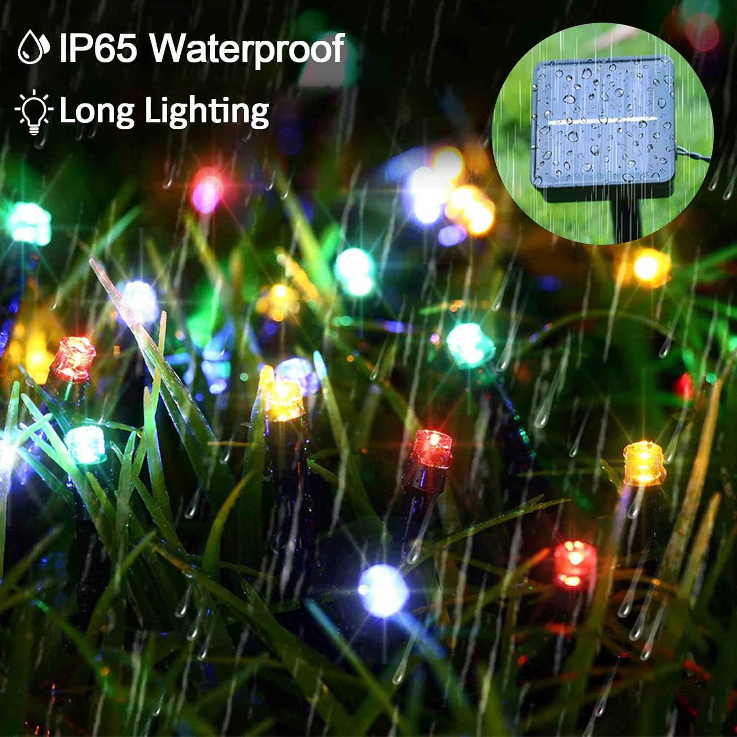 Solar String Lights Outdoor Led Fairy Lights Solar Fairy String Light for Garden Fence Home Christmas Tree Party Plaza 100 Led Multi-Colored