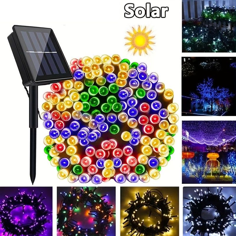 Solar String Lights Outdoor Led Fairy Lights Solar Fairy String Light for Garden Fence Home Christmas Tree Party Plaza 100 Led Multi-Colored