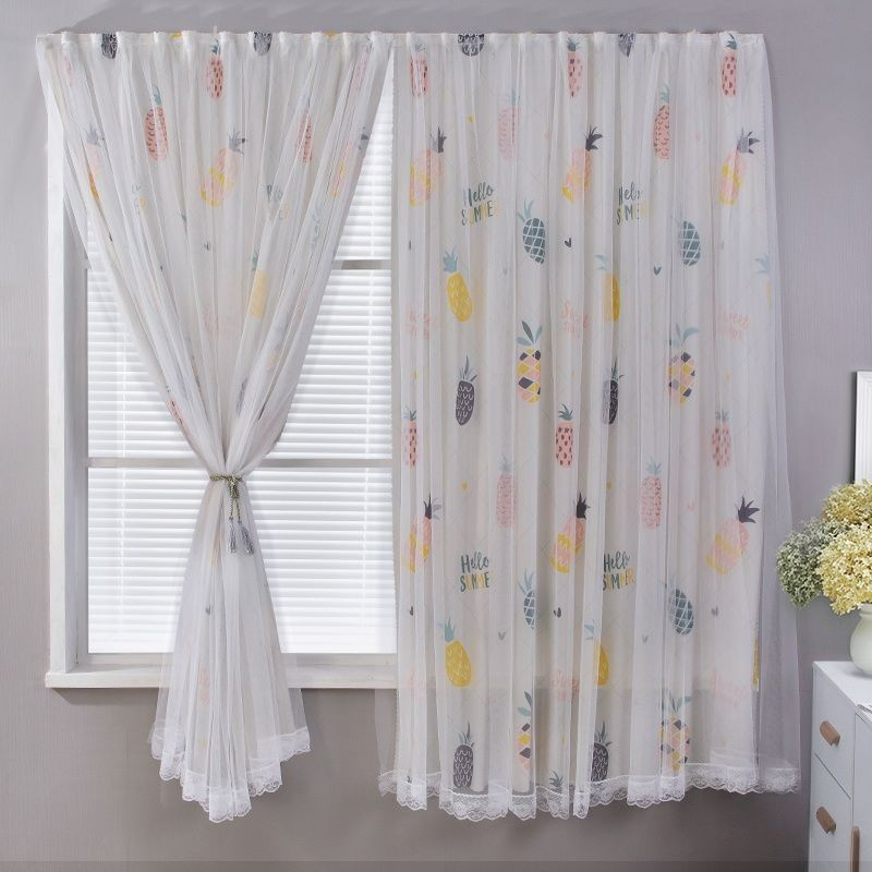 2PCS Punch-free Velcro Blackout Curtain For Living Room Bedroom Window Curtains Protective
