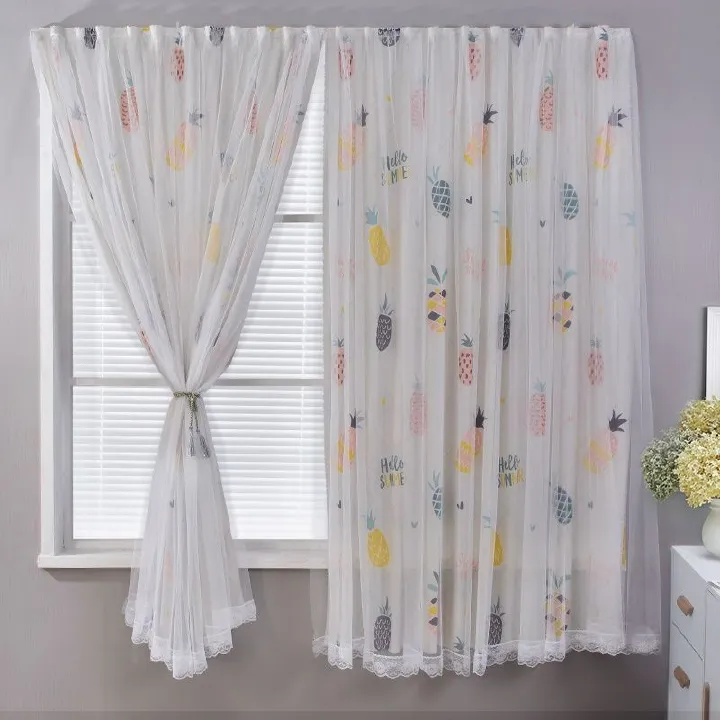 2PCS Punch-free Velcro Blackout Curtain For Living Room Bedroom Window Curtains Protective