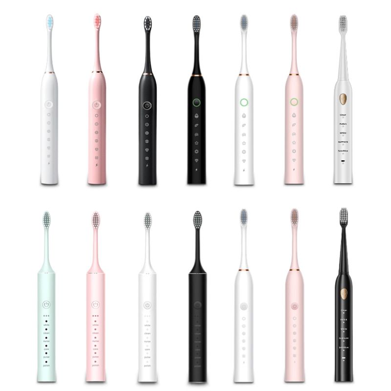 Electric Toothbrush, Rechargeable Power Toothbrush with 4 Brush Heads, with 2 Minute Smart Timer, 6 Modes with Teeth Whitening, Gift for Family