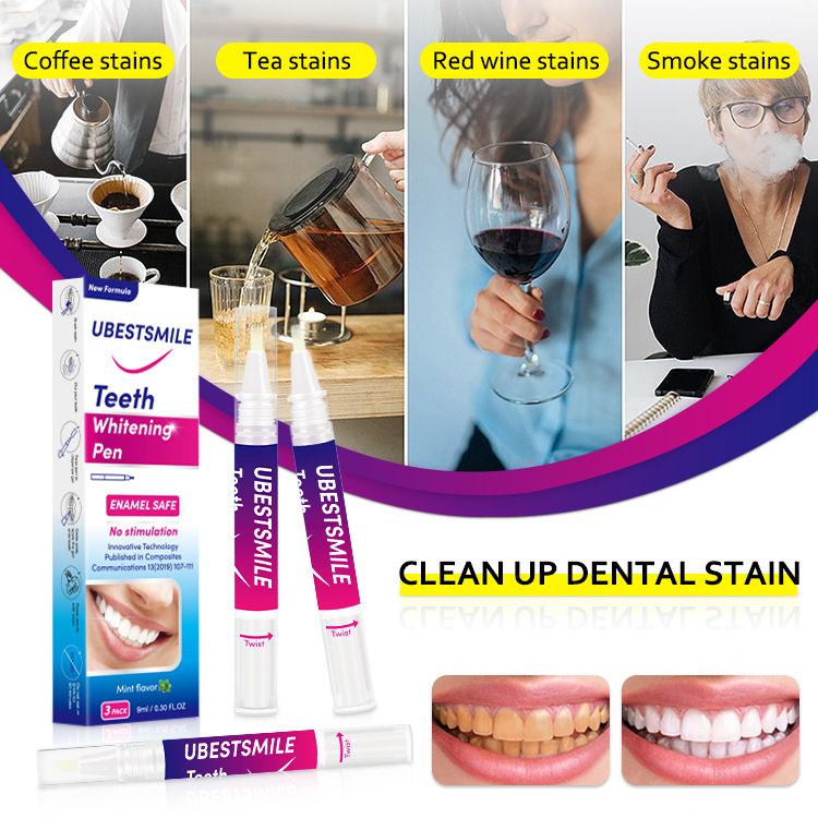 Teeth Whitening Pen (3 Count), No Sensitivity Teeth Whitening Gel, Effective Teeth Whitener, Travel-Friendly Tooth Whitening Pen, Carbamide Peroxide Tooth Bleaching Gel for Adults