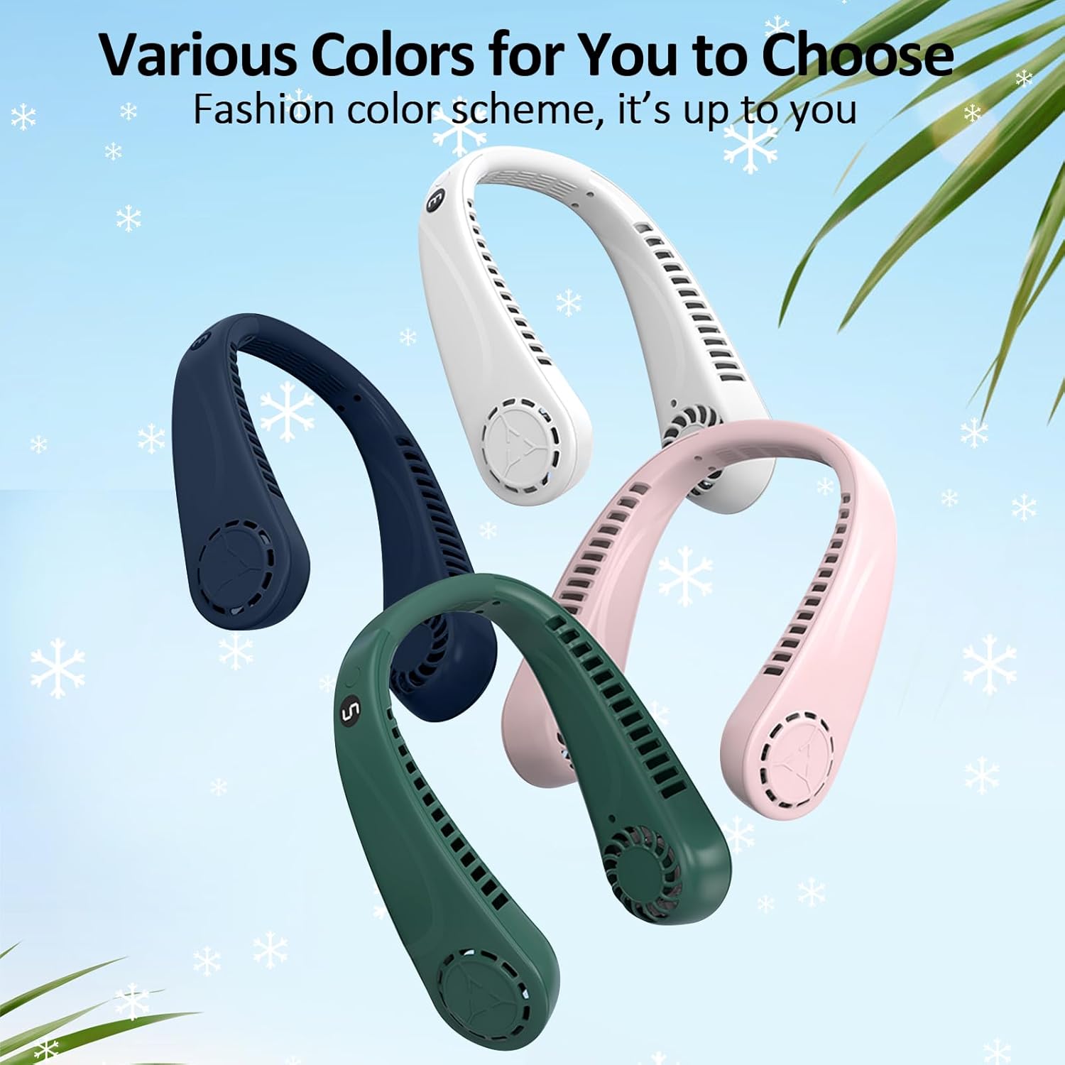 Portable Hanging Neck Fan,Battery Operated Bladeless Neck Fan,Rechargeable Personal Cooling Fan,Wearable Personal Neck Fan with 3 Wind Speeds for Office Sports Traveling Unique Gift