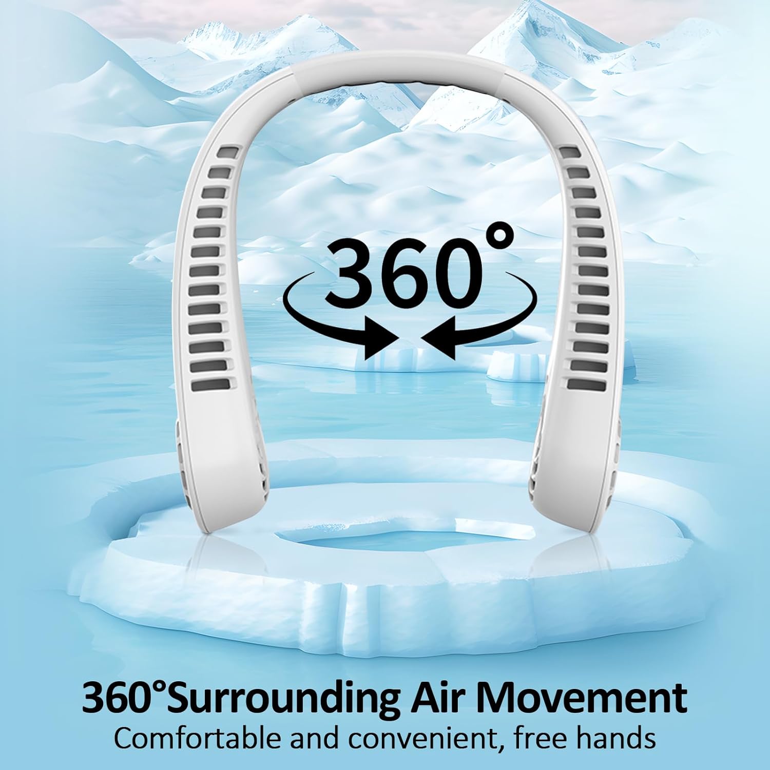 Portable Hanging Neck Fan,Battery Operated Bladeless Neck Fan,Rechargeable Personal Cooling Fan,Wearable Personal Neck Fan with 3 Wind Speeds for Office Sports Traveling Unique Gift