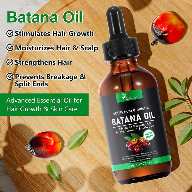Batana Oil for Hair Growth 60ml, 100% Pure & Natural Batana Hair Oil, Prevent Hair Loss, Batana Oil from Honduras, Batana Oil for Men & Women for Thicker & Stronger Hair